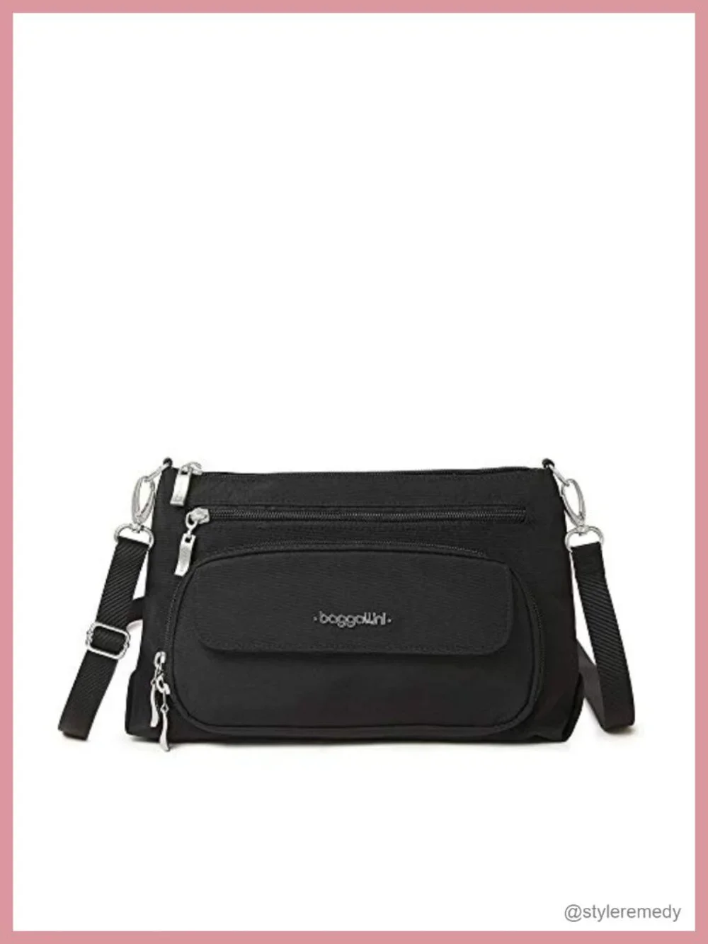 RFID Crossbody Bag Lightweight Nylon Zippered Travel Purse